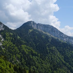 Preview wallpaper mountains, trees, forest, slope, landscape