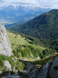 Preview wallpaper mountains, trees, greenery, nature, landscape