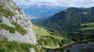 Preview wallpaper mountains, trees, greenery, nature, landscape