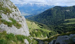 Preview wallpaper mountains, trees, greenery, nature, landscape