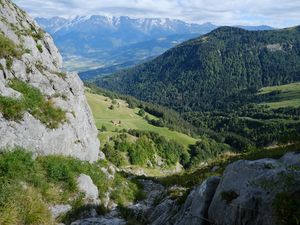 Preview wallpaper mountains, trees, greenery, nature, landscape