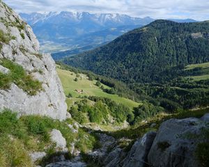 Preview wallpaper mountains, trees, greenery, nature, landscape