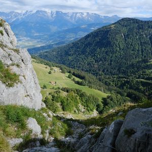 Preview wallpaper mountains, trees, greenery, nature, landscape