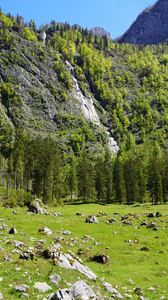 Preview wallpaper mountains, trees, greenery, landscape, nature