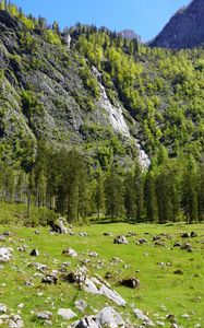 Preview wallpaper mountains, trees, greenery, landscape, nature