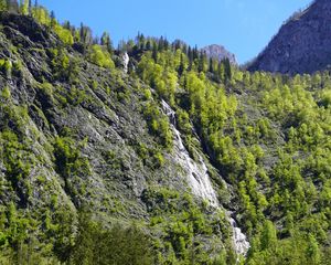 Preview wallpaper mountains, trees, greenery, landscape, nature