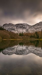 Preview wallpaper mountains, trees, lake, reflection