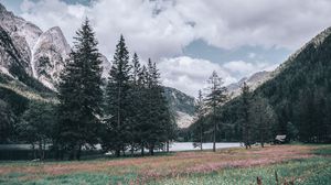 Preview wallpaper mountains, trees, landscape, italy