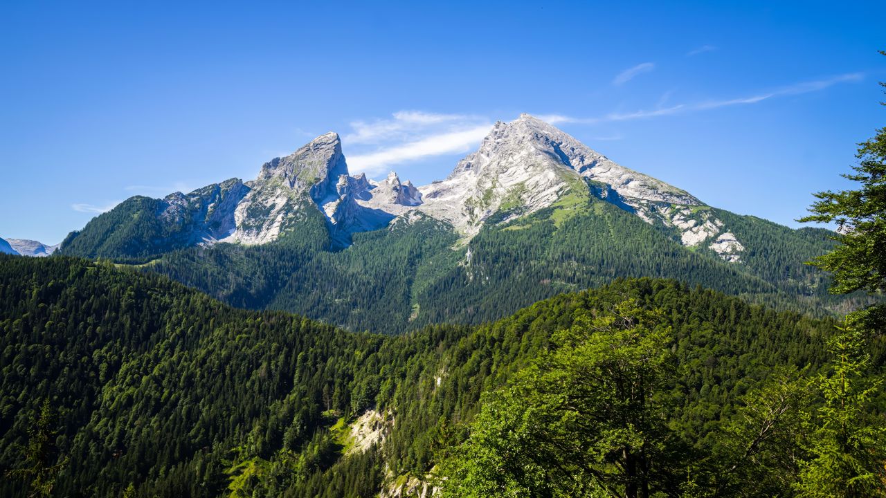 Wallpaper mountains, trees, landscape, nature, sky