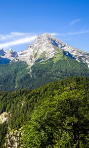 Preview wallpaper mountains, trees, landscape, nature, sky