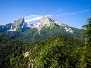 Preview wallpaper mountains, trees, landscape, nature, sky