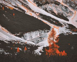 Preview wallpaper mountains, trees, landscape, slopes, stone
