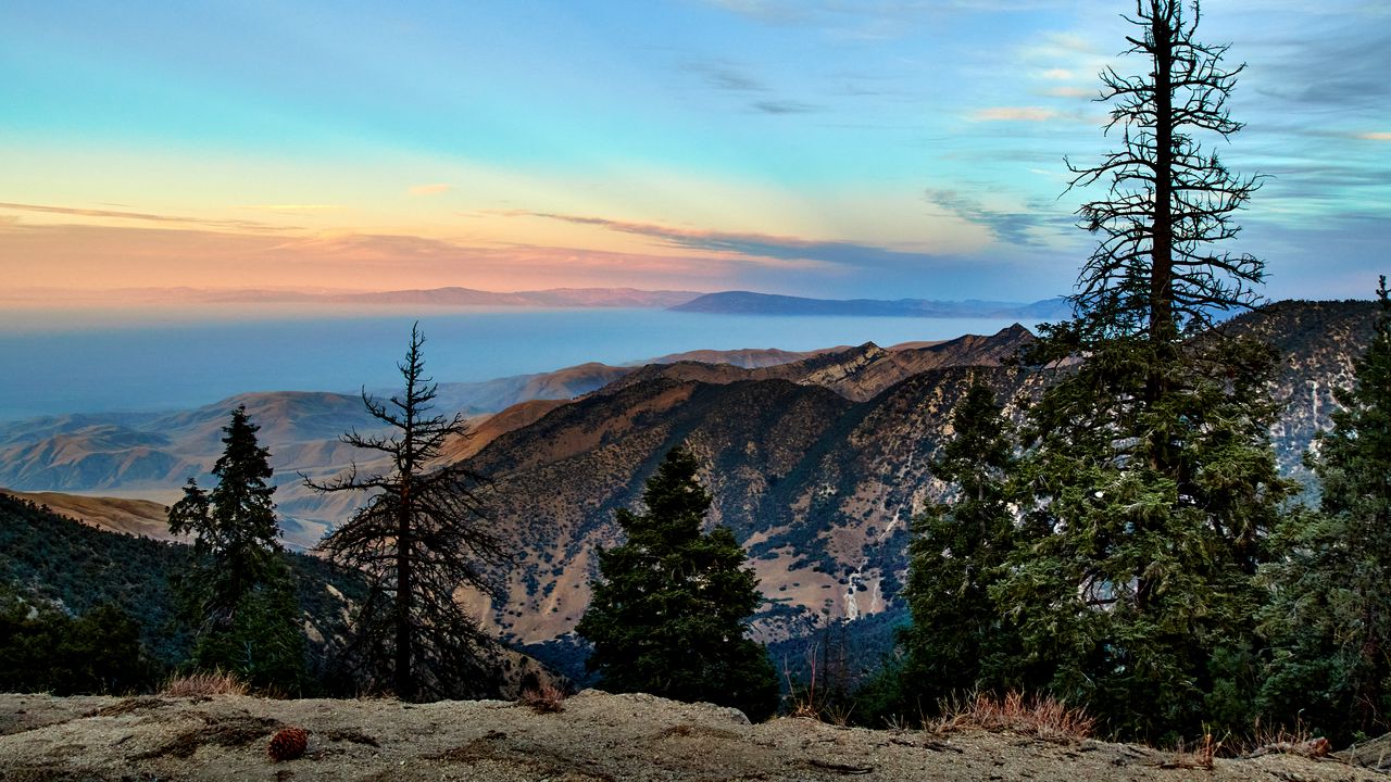 Wallpaper mountains, trees, landscape, view