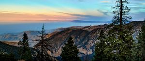 Preview wallpaper mountains, trees, landscape, view