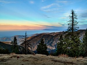 Preview wallpaper mountains, trees, landscape, view