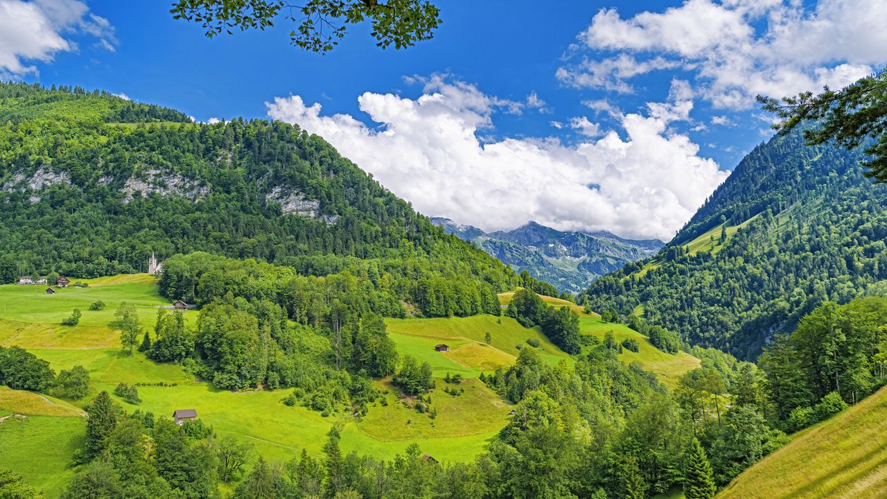 Wallpaper mountains, trees, landscape, aerial view, green