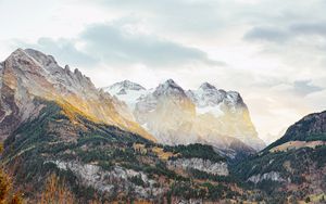 Preview wallpaper mountains, trees, light, landscape, nature