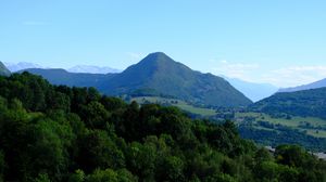 Preview wallpaper mountains, trees, nature, landscape