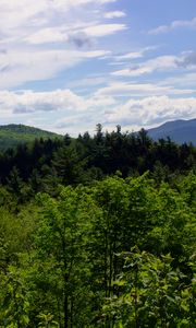 Preview wallpaper mountains, trees, nature, aerial view, landscape