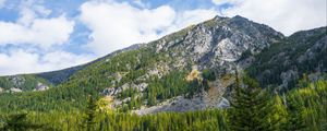 Preview wallpaper mountains, trees, nature, landscape, clouds