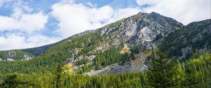 Preview wallpaper mountains, trees, nature, landscape, clouds