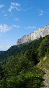 Preview wallpaper mountains, trees, path, nature, landscape