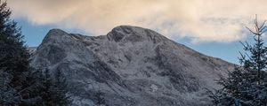 Preview wallpaper mountains, trees, path, snow, winter, nature