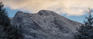 Preview wallpaper mountains, trees, path, snow, winter, nature