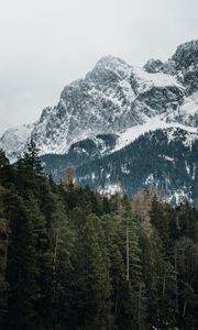 Preview wallpaper mountains, trees, peaks, snowy, germany