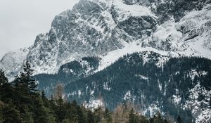 Preview wallpaper mountains, trees, peaks, snowy, germany