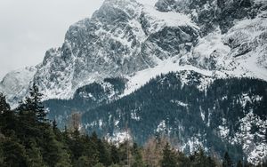 Preview wallpaper mountains, trees, peaks, snowy, germany