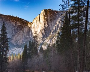 Preview wallpaper mountains, trees, reflection, lake, landscape, nature, silence