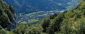 Preview wallpaper mountains, trees, relief, aerial view, landscape