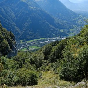 Preview wallpaper mountains, trees, relief, aerial view, landscape
