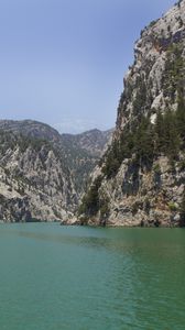 Preview wallpaper mountains, trees, river, landscape