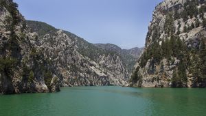 Preview wallpaper mountains, trees, river, landscape