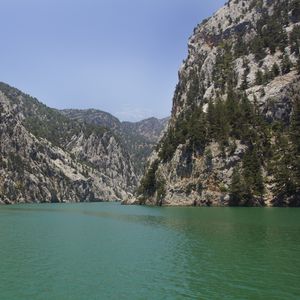 Preview wallpaper mountains, trees, river, landscape