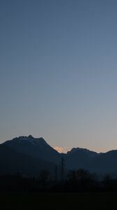 Preview wallpaper mountains, trees, silhouettes, nature, dark