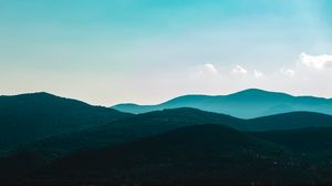 Preview wallpaper mountains, trees, sky