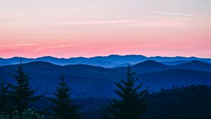 Preview wallpaper mountains, trees, sky, vermont, united states