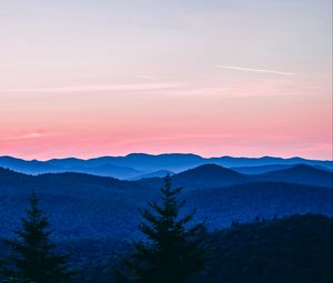 Preview wallpaper mountains, trees, sky, vermont, united states