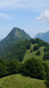 Preview wallpaper mountains, trees, sky, landscape