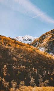Preview wallpaper mountains, trees, slopes, landscape, vegetation
