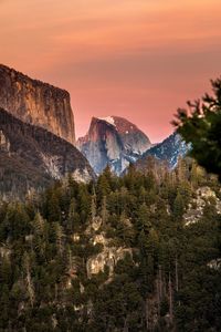 Preview wallpaper mountains, trees, slopes, peak, nature