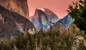 Preview wallpaper mountains, trees, slopes, peak, nature