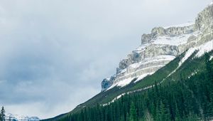 Preview wallpaper mountains, trees, snow, top