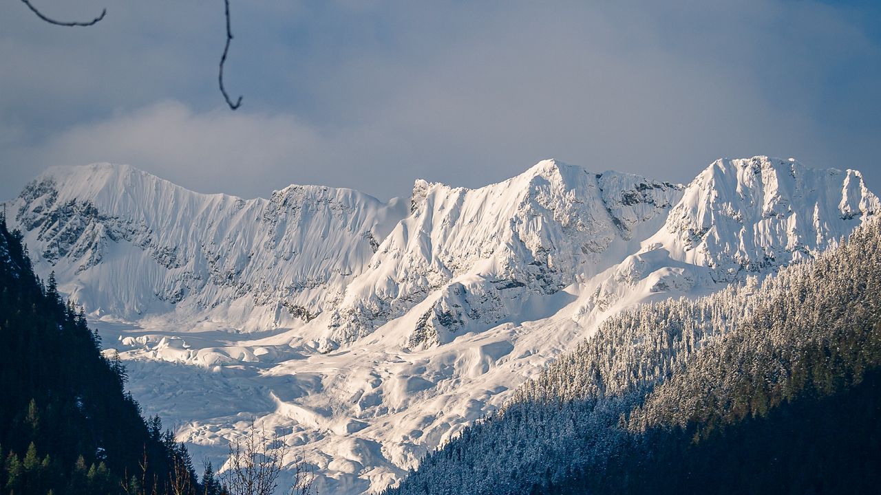 Wallpaper mountains, trees, snow, winter, landscape, mountain range