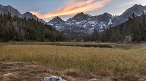 Preview wallpaper mountains, trees, space, landscape