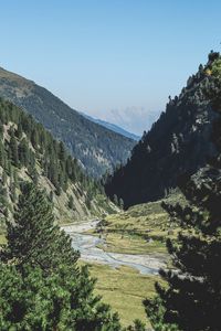 Preview wallpaper mountains, trees, summer, grass