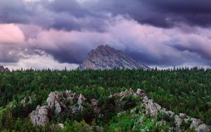 Preview wallpaper mountains, trees, taganay, national park, urals, russia